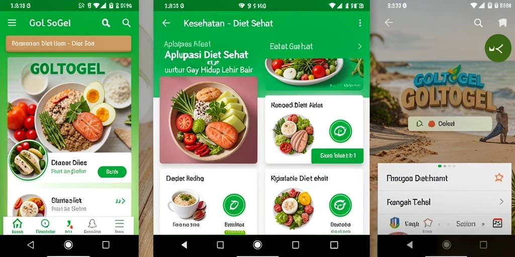 Antarmuka aplikasi GOLTOGEL untuk Diet Sehat yang intuitif.