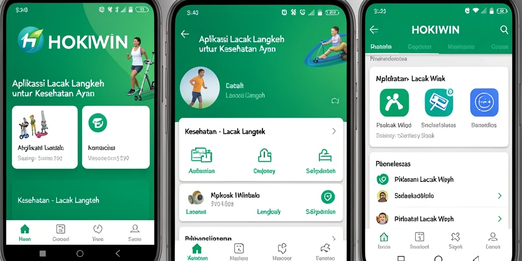 Antarmuka HOKIWIN yang ramah pengguna untuk melacak langkah.