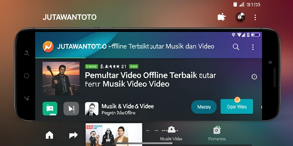 Antarmuka JUTAWANTOTO yang intuitif memudahkan pemutaran video offline.