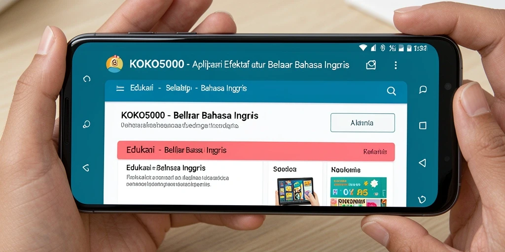 Tampilan antarmuka KOKO5000 yang menarik untuk belajar Bahasa Inggris.